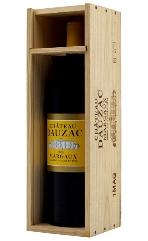 Andre Lurton Chateau Dauzac Margaux Grand Cru Classe 2015 wooden box