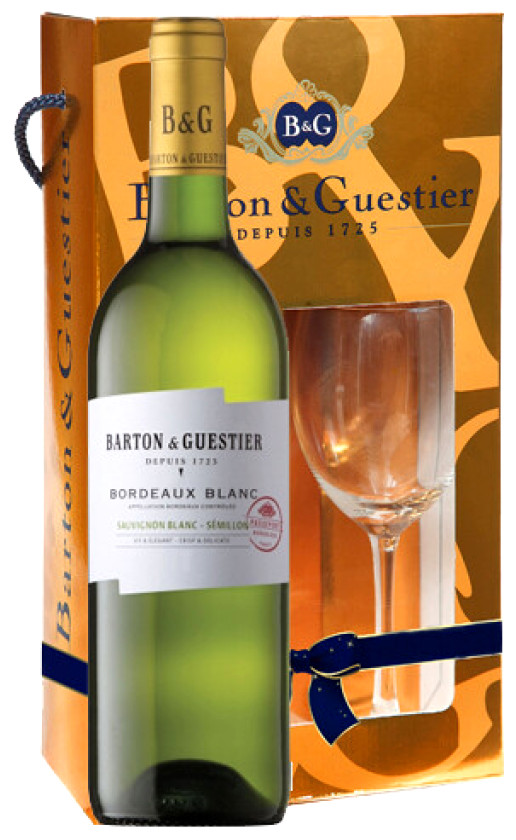 Barton Guestier Passeport Bordeaux Blanc gift box with glass