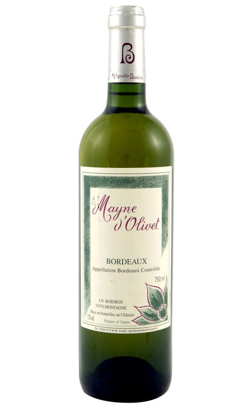 Mayne d'Olivet blanc Bordeaux 1999